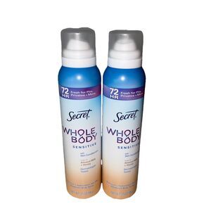 2X Secret Whole Body Sensitive Deodorant Spray  Almond Milk & Honey 3.5 Oz. ea